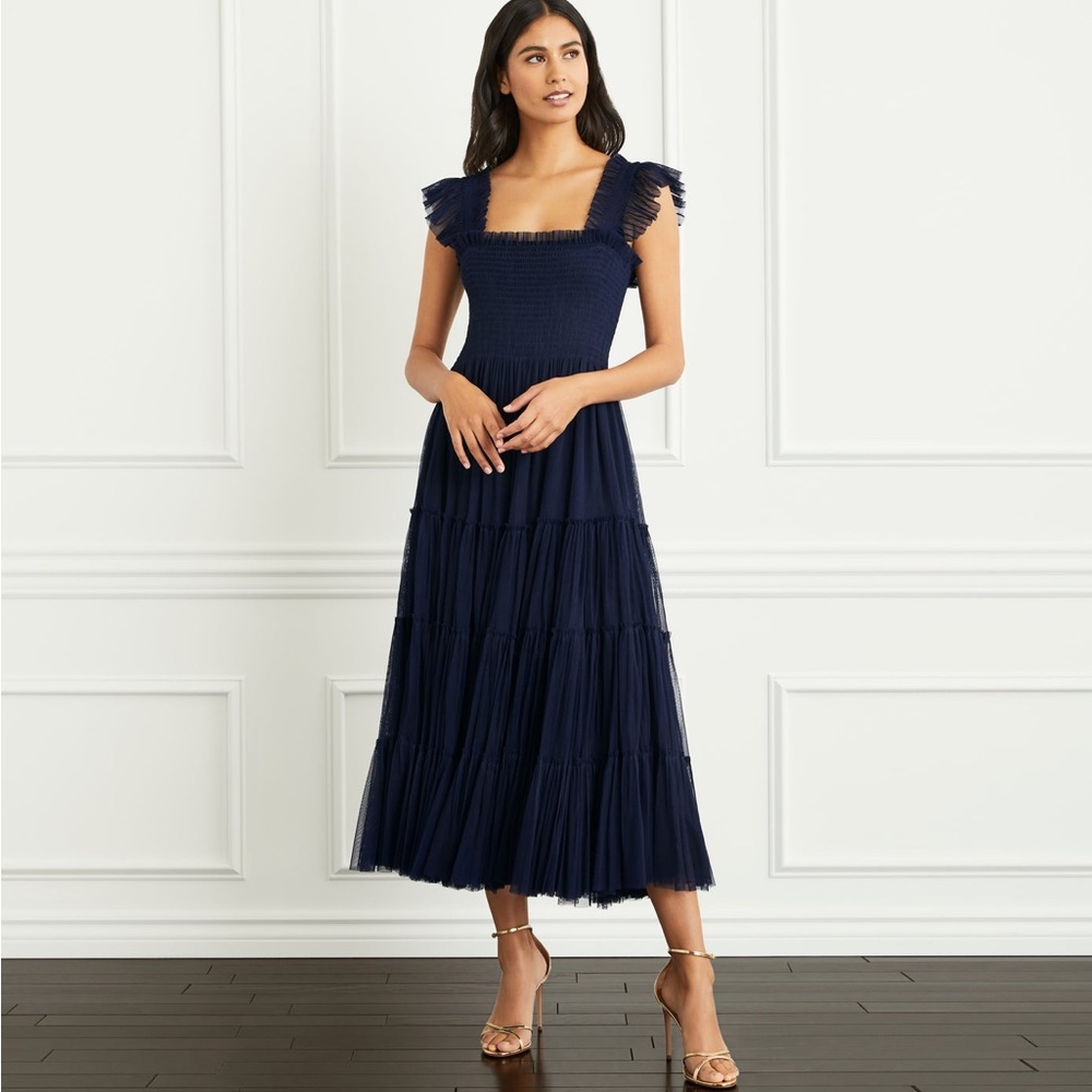Hill House Ellie Tulle Nap Dress in Navy XS
